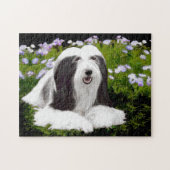 Bartete Collie Malerei - Niedliche Original Hunde Puzzle (Horizontal)