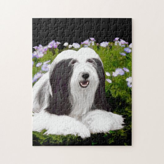 Bartete Collie Malerei - Niedliche Original Hunde Puzzle (Vertikal)