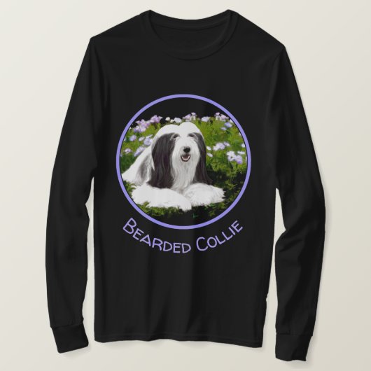 Bartete Collie Malerei - Niedliche Original Hunde T-Shirt (Design vorne)