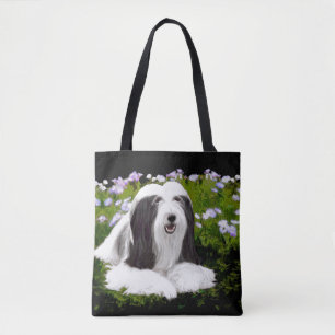 Bartete Collie Malerei - Niedliche Original Hunde  Tasche