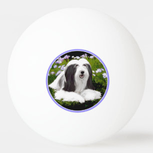 Bartete Collie Malerei - Niedliche Original Hunde  Tischtennisball