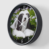 Bartete Collie Malerei - Niedliche Original Hunde  Uhr (Winkel)