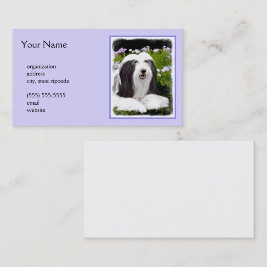 Bartete Collie Malerei - Niedliche Original Hunde Visitenkarte (Vorne/Hinten)