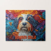 Bartete Collie Paper Quilling Art Dog Portrait Puzzle (Horizontal)