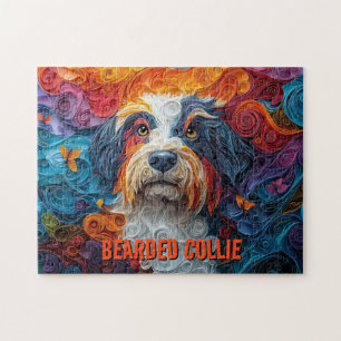 Bartete Collie Paper Quilling Art Dog Portrait Puzzle