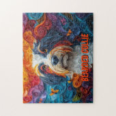 Bartete Collie Paper Quilling Art Dog Portrait Puzzle (Vertikal)