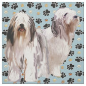 Bartete Collies und Pappabdrücke Stoff (Muster)