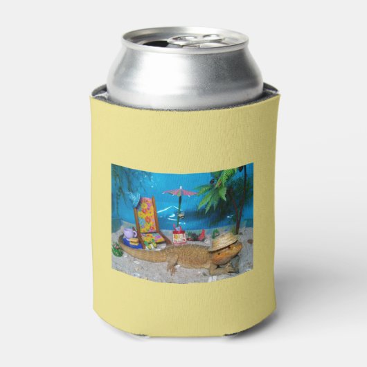 Bartete Drache "Life's a Beach" Biercosy Dosenkühler (Kanne Vorderseite)