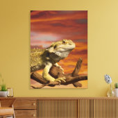 Bartete Drache (Pogona Vitticeps) auf Zweig, Leinwanddruck (Insitu (Wohnzimmer))