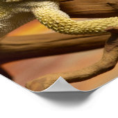 Bartete Drache (Pogona Vitticeps) auf Zweig, Poster (Ecke)