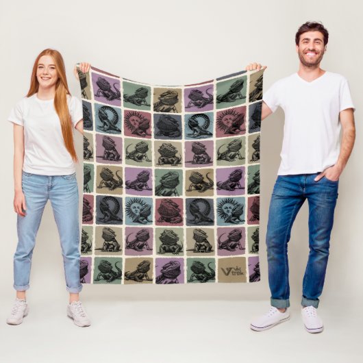 Bartete Drachenblanke, gemütliches Reptil-Lover Fleecedecke (Beispiel)