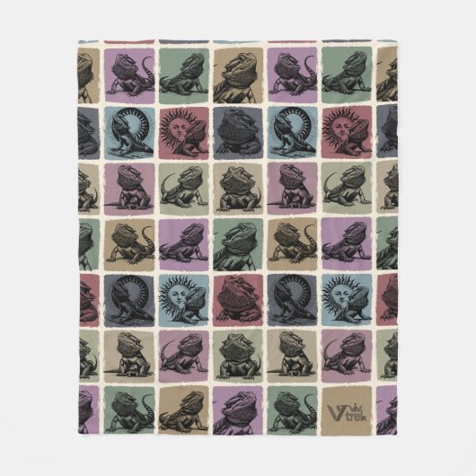 Bartete Drachenblanke, gemütliches Reptil-Lover Fleecedecke (Vorderseite)