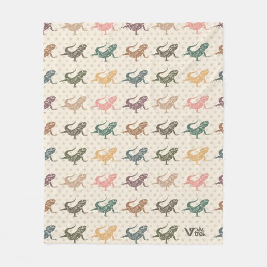 Bartete Drachenblanke, gemütliches Reptiliengewirr Fleecedecke (Vorderseite)