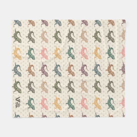 Bartete Drachenblanke, gemütliches Reptiliengewirr Fleecedecke (Vorderseite (Horizontal))