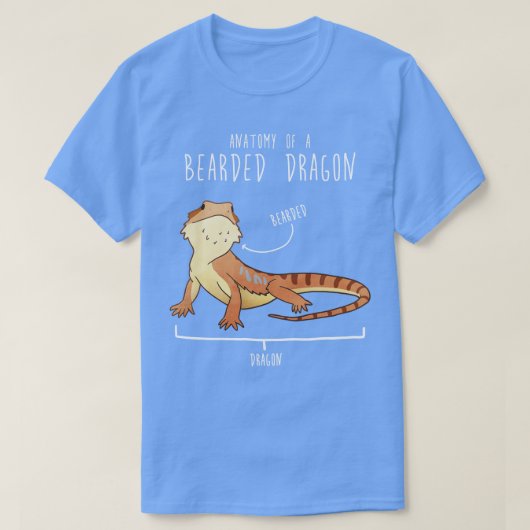 Bartete Drachenechse Reptile Anatomie T-Shirt (Design vorne)