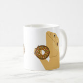 Bartete Dragon Lizard Holding Donut Coffee Tasse (VorderseiteRechts)