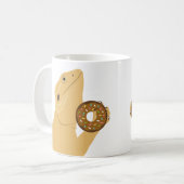 Bartete Dragon Lizard Holding Donut Coffee Tasse (Vorderseite Links)