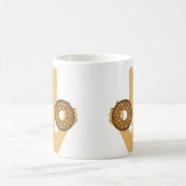 Bartete Dragon Lizard Holding Donut Coffee Tasse (Mittel)