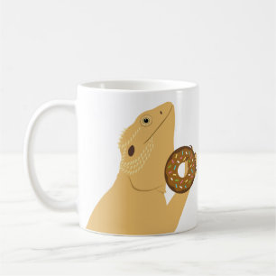 Bartete Dragon Lizard Holding Donut Coffee Tasse