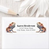 Bartete Dragon Lizard Rücksendeadressen-Aufkleber (Insitu)