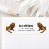 Bartete Dragon Lizard Rücksendeadressen-Aufkleber (Insitu)