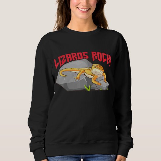 Bartete Dragon Lizards Rock Reptiles Sweatshirt (Vorderseite)