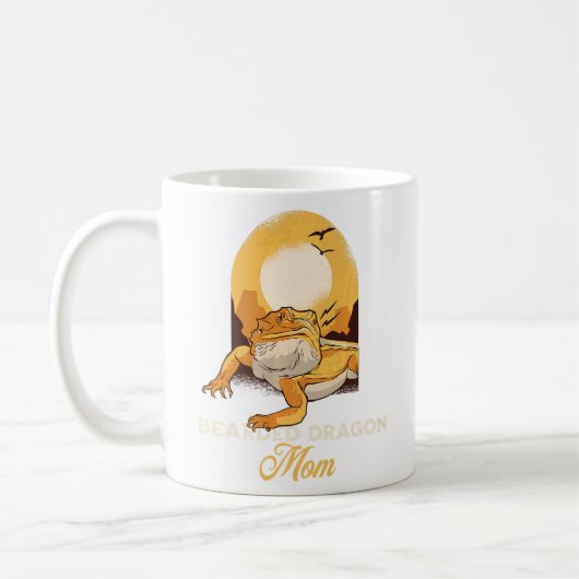 Bartete Dragon Mama Reptile Lizard Kaffeetasse (Links)