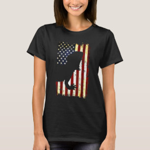 Bartete Dragon Silhouette American Flag 4. Juli T-Shirt