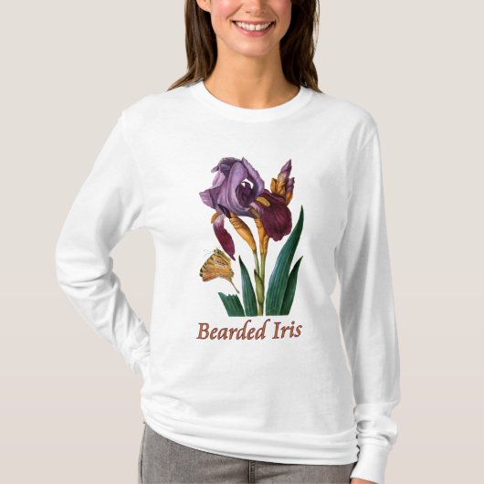Bartete Iris-Blume T-Shirt (Vorderseite)