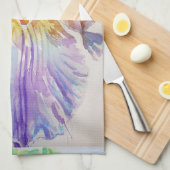 Bartete Iris Lila Wasserfarben Handtuch (Viertel Falte)