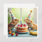 Bartete Party, Chamäleon Geburtstag Einladung (Vorne/Hinten)