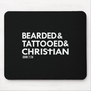 Bartete Tattooot Christlicher Funny Beard Tattoo T Mousepad