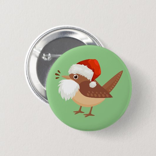 Bartete Vogelbeobachtung Santa Bartded Bird Button (Vorne & Hinten)