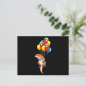 Barteter Dragon Pogona mit Ballon Postkarte (Stehend Vorderseite)