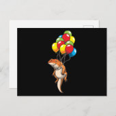 Barteter Dragon Pogona mit Ballon Postkarte (Vorne/Hinten)