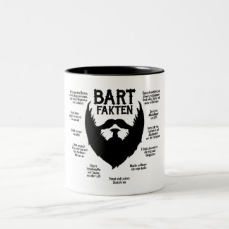 Bartfakten / Bart-Fakten (schwarz) Zweifarbige Tasse