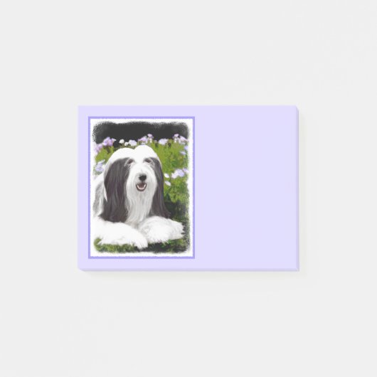 Bartfarbene Collie-Malerei - Niedliche Original-Hu Post-it Klebezettel (Vorderseite)