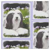 Bartfarbene Collie-Malerei - Niedliche Original-Hu Stoff (Nahaufnahme)
