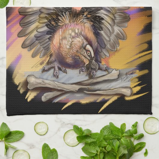 Bartgeier Geschirrtuch (Gefaltet)