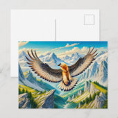Bartgeier über den Alpen Feiertagspostkarte (Vorne/Hinten)