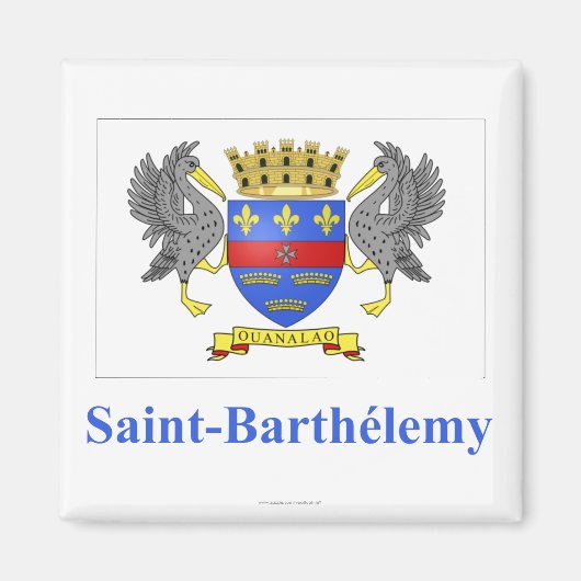 Barthelemy-Flagge mit französischem Namen Magnet (Vorne)