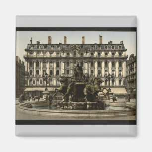 Bartholdi Brunnen, Lyon, Frankreich Vintages Magnet