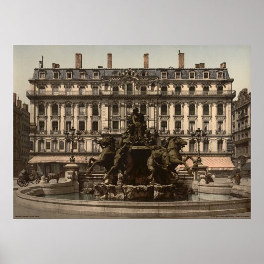 Bartholdi Fountain, Lyons, Frankreich Poster (Vorne)