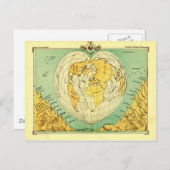 Bartholomew Heart Shaped Post Card Weltkarte Postkarte (Vorne/Hinten)