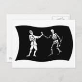 Bartholomew Roberts Flag Postcard Postkarte (Vorne/Hinten)