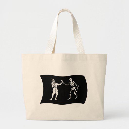 Bartholomew Roberts Flag Tote Bag Jumbo Stoffbeutel (Vorne)