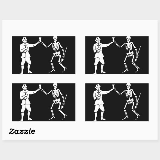 Bartholomew Roberts Pirate Flag Sticker (Blatt)