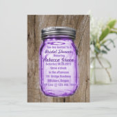 Bartholz Rustic Mason Jar Country Brautparty Einladung (Stehend Vorderseite)