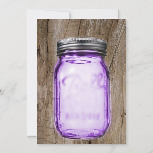 Bartholz Rustic Mason Jar Country Brautparty Einladung (Rückseite)