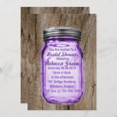 Bartholz Rustic Mason Jar Country Brautparty Einladung (Vorne/Hinten)